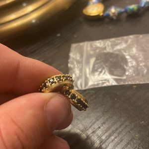 925 silver/ gold plated sapphire studded earrings